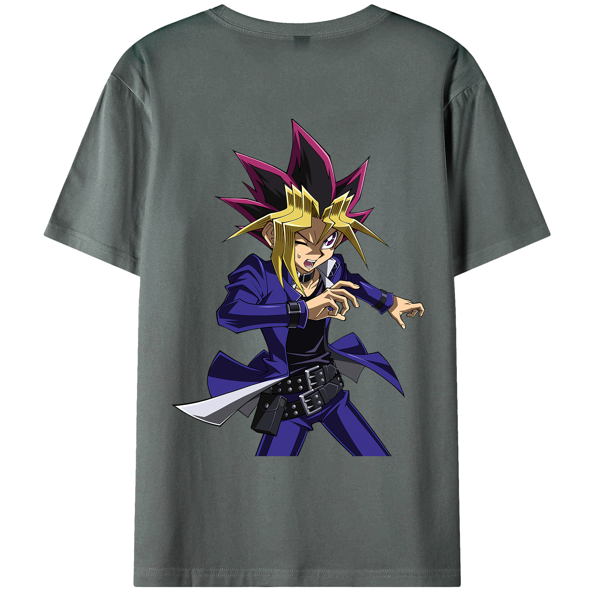 （画像用） 遊☆戯☆王 Yu-Gi-Oh! 綿100％ メンズ半袖Tシャツ（バックプリント） 通気性